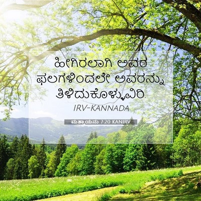 Picture 07 - ಮತ್ತಾಯನು 7:20 KANIRV - ಹೀಗಿರಲಾಗಿ ಅವರ - Bible Verse Picture