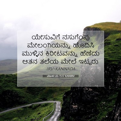 Picture 07 - ಮಾರ್ಕನು 15:17 KANIRV - ಯೇಸುವಿಗೆ ನಸುಗೆಂಪು - Bible Verse Picture