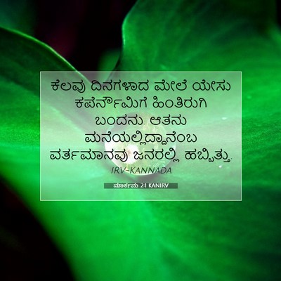 Picture 07 - ಮಾರ್ಕನು 2:1 KANIRV - ಕೆಲವು ದಿನಗಳಾದ - Bible Verse Picture