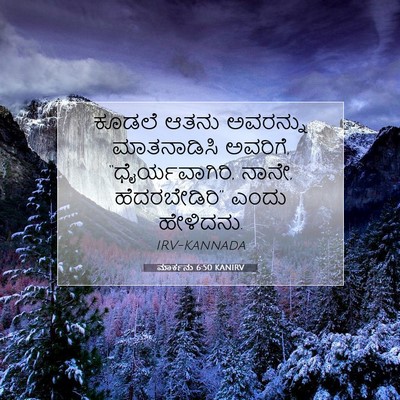Picture 07 - ಮಾರ್ಕನು 6:50 KANIRV - ಕೂಡಲೆ ಆತನು - Bible Verse Picture