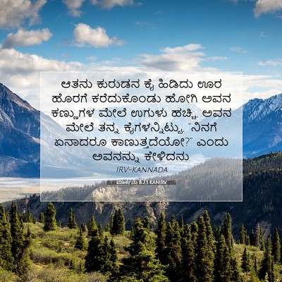 Picture 07 - ಮಾರ್ಕನು 8:23 KANIRV - ಆತನು ಕುರುಡನ ಕೈ - Bible Verse Picture