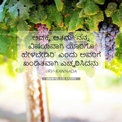 Picture 07 - ಮಾರ್ಕನು 8:30 KANIRV - ಅದಕ್ಕೆ ಆತನು, “ನನ್ನ - Bible Verse Picture