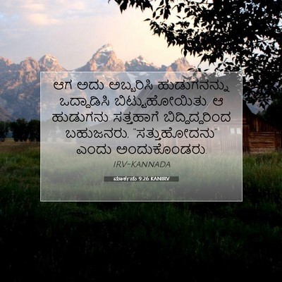 Picture 07 - ಮಾರ್ಕನು 9:26 KANIRV - ಆಗ ಅದು ಅಬ್ಬರಿಸಿ - Bible Verse Picture