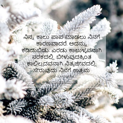 Picture 07 - ಮಾರ್ಕನು 9:45 KANIRV - ನಿನ್ನ ಕಾಲು ಪಾಪ - Bible Verse Picture