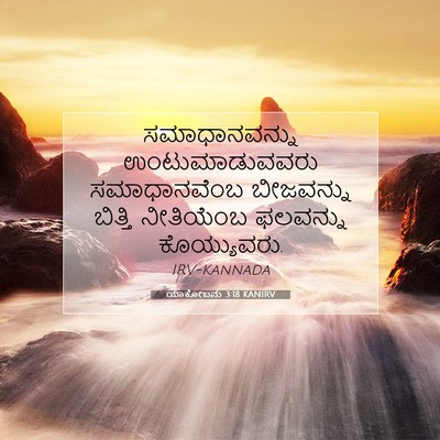 Picture 07 - ಯಾಕೋಬನು 3:18 KANIRV - ಸಮಾಧಾನವನ್ನು - Bible Verse Picture