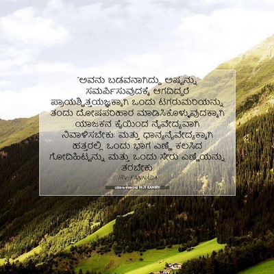 Picture 07 - ಯಾಜಕಕಾಂಡ 14:21 KANIRV - “ಅವನು ಬಡವನಾಗಿದ್ದು - Bible Verse Picture