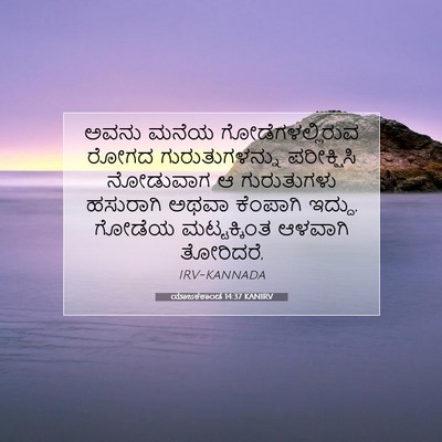 Picture 07 - ಯಾಜಕಕಾಂಡ 14:37 KANIRV - ಅವನು ಮನೆಯ - Bible Verse Picture