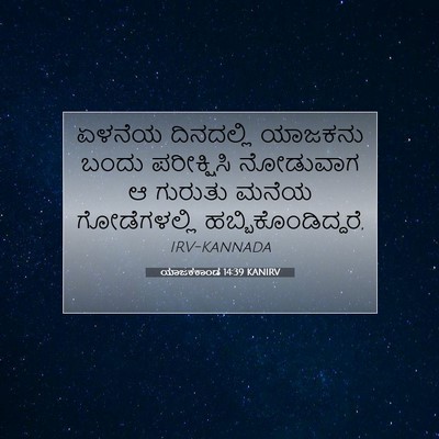 Picture 07 - ಯಾಜಕಕಾಂಡ 14:39 KANIRV - ಏಳನೆಯ ದಿನದಲ್ಲಿ - Bible Verse Picture