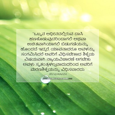 Picture 07 - ಯಾಜಕಕಾಂಡ 19:20 KANIRV - “‘ಒಬ್ಬನ - Bible Verse Picture