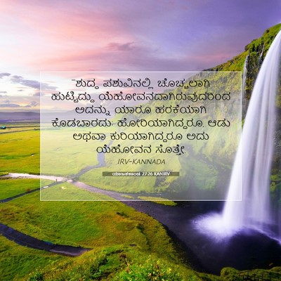 Picture 07 - ಯಾಜಕಕಾಂಡ 27:26 KANIRV - “‘ಶುದ್ಧ - Bible Verse Picture