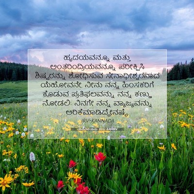 Picture 07 - ಯೆರೆಮೀಯನು 20:12 KANIRV - ಹೃದಯವನ್ನೂ ಮತ್ತು - Bible Verse Picture