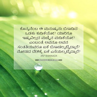 Picture 07 - ಯೆರೆಮೀಯನು 22:28 KANIRV - ಕೊನ್ಯನೆಂಬ ಈ - Bible Verse Picture