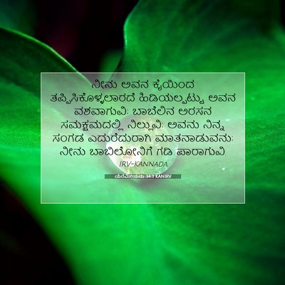 Picture 07 - ಯೆರೆಮೀಯನು 34:3 KANIRV - ನೀನು ಅವನ ಕೈಯಿಂದ - Bible Verse Picture