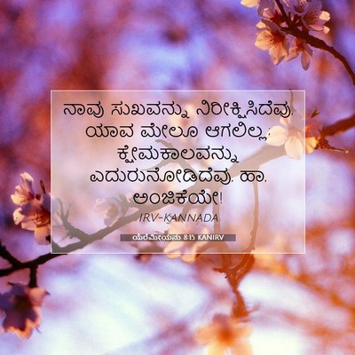 Picture 07 - ಯೆರೆಮೀಯನು 8:15 KANIRV - ನಾವು ಸುಖವನ್ನು - Bible Verse Picture