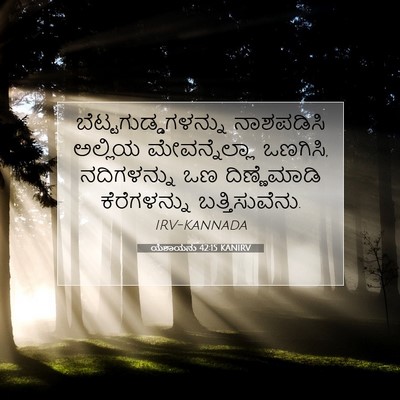 Picture 07 - ಯೆಶಾಯನು 42:15 KANIRV - ಬೆಟ್ಟಗುಡ್ಡಗಳನ್ನು - Bible Verse Picture