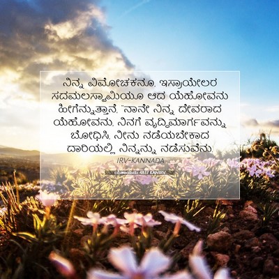 Picture 07 - ಯೆಶಾಯನು 48:17 KANIRV - ನಿನ್ನ ವಿಮೋಚಕನೂ, - Bible Verse Picture