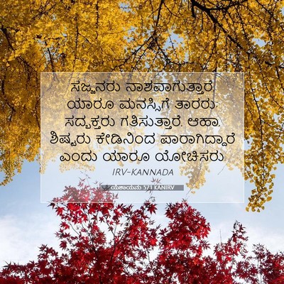 Picture 07 - ಯೆಶಾಯನು 57:1 KANIRV - ಸಜ್ಜನರು - Bible Verse Picture