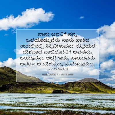 Picture 07 - ಯೆಹೆಜ್ಕೇಲನು 12:13 KANIRV - ನಾನು ಅವನಿಗೆ ನನ್ನ - Bible Verse Picture