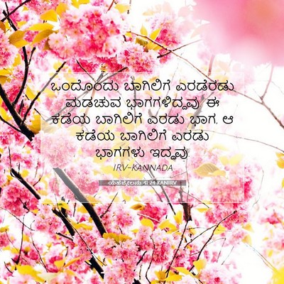 Picture 07 - ಯೆಹೆಜ್ಕೇಲನು 41:24 KANIRV - ಒಂದೊಂದು ಬಾಗಿಲಿಗೆ - Bible Verse Picture