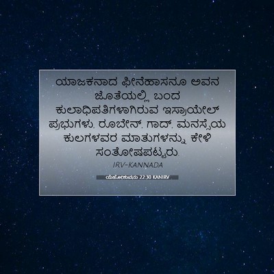 Picture 07 - ಯೆಹೋಶುವನು 22:30 KANIRV - ಯಾಜಕನಾದ ಫೀನೆಹಾಸನೂ - Bible Verse Picture