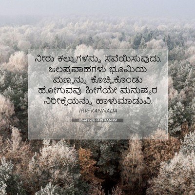 Picture 07 - ಯೋಬನು 14:19 KANIRV - ನೀರು ಕಲ್ಲುಗಳನ್ನು - Bible Verse Picture