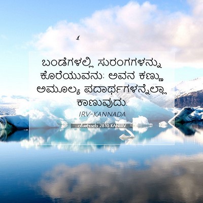 Picture 07 - ಯೋಬನು 28:10 KANIRV - ಬಂಡೆಗಳಲ್ಲಿ - Bible Verse Picture