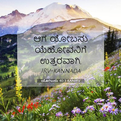 Picture 07 - ಯೋಬನು 40:3 KANIRV - ಆಗ ಯೋಬನು - Bible Verse Picture