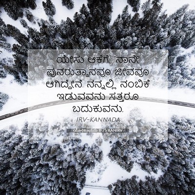 Picture 07 - ಯೋಹಾನನು 11:25 KANIRV - ಯೇಸು ಆಕೆಗೆ, “ನಾನೇ - Bible Verse Picture