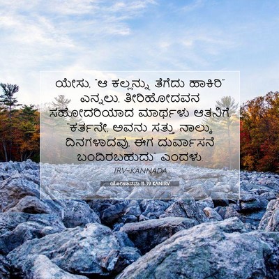 Picture 07 - ಯೋಹಾನನು 11:39 KANIRV - ಯೇಸು, “ಆ ಕಲ್ಲನ್ನು - Bible Verse Picture