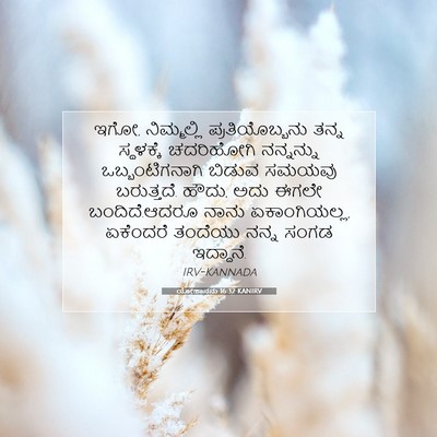 Picture 07 - ಯೋಹಾನನು 16:32 KANIRV - ಇಗೋ, ನಿಮ್ಮಲ್ಲಿ - Bible Verse Picture