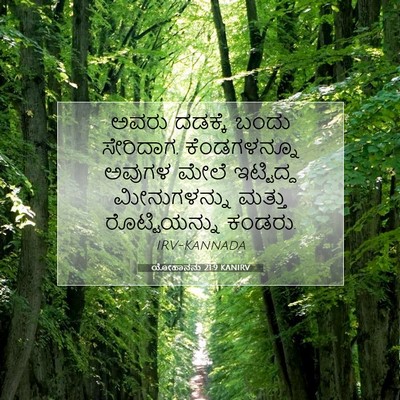 Picture 07 - ಯೋಹಾನನು 21:9 KANIRV - ಅವರು ದಡಕ್ಕೆ ಬಂದು - Bible Verse Picture
