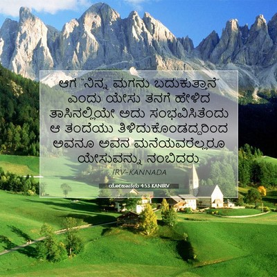 Picture 07 - ಯೋಹಾನನು 4:53 KANIRV - ಆಗ “ನಿನ್ನ ಮಗನು - Bible Verse Picture