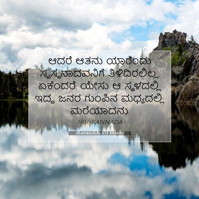 Picture 07 - ಯೋಹಾನನು 5:13 KANIRV - ಆದರೆ ಆತನು ಯಾರೆಂದು - Bible Verse Picture