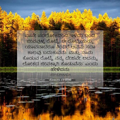 Picture 07 - ಯೋಹಾನನು 6:51 KANIRV - ನಾನೇ ಪರಲೋಕದಿಂದ - Bible Verse Picture
