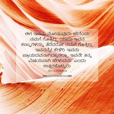 Picture 07 - ಯೋಹಾನನು 9:21 KANIRV - ಈಗ ಇವನು ನೋಡುವುದು - Bible Verse Picture