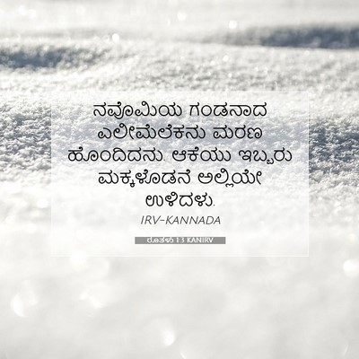 Picture 07 - ರೂತಳು 1:3 KANIRV - ನವೊಮಿಯ ಗಂಡನಾದ - Bible Verse Picture