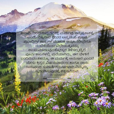 Picture 07 - ರೋಮಾಪುರದವರಿಗೆ 16:25 KANIRV - ಅನಾದಿಯಿಂದ - Bible Verse Picture