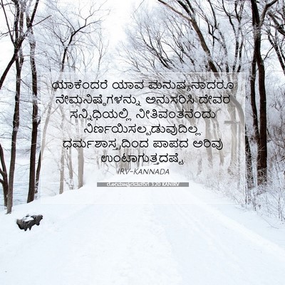 Picture 07 - ರೋಮಾಪುರದವರಿಗೆ 3:20 KANIRV - ಯಾಕೆಂದರೆ ಯಾವ - Bible Verse Picture