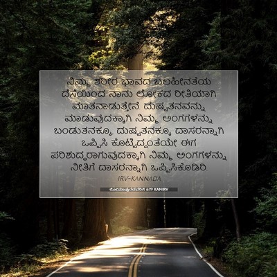 Picture 07 - ರೋಮಾಪುರದವರಿಗೆ 6:19 KANIRV - ನಿಮ್ಮ ಶರೀರ ಭಾವದ - Bible Verse Picture