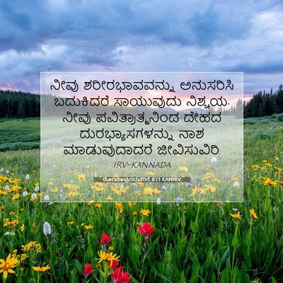 Picture 07 - ರೋಮಾಪುರದವರಿಗೆ 8:13 KANIRV - ನೀವು ಶರೀರಭಾವವನ್ನು - Bible Verse Picture