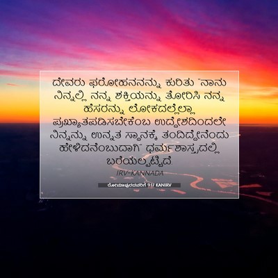 Picture 07 - ರೋಮಾಪುರದವರಿಗೆ 9:17 KANIRV - ದೇವರು ಫರೋಹನನನ್ನು - Bible Verse Picture