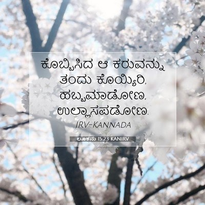 Picture 07 - ಲೂಕನು 15:23 KANIRV - ಕೊಬ್ಬಿಸಿದ ಆ - Bible Verse Picture