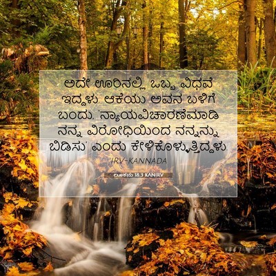 Picture 07 - ಲೂಕನು 18:3 KANIRV - ಅದೇ ಊರಿನಲ್ಲಿ ಒಬ್ಬ - Bible Verse Picture