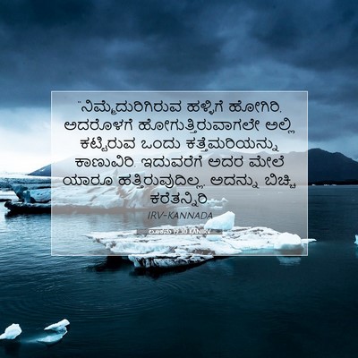 Picture 07 - ಲೂಕನು 19:30 KANIRV - “ನಿಮ್ಮೆದುರಿಗಿರುವ - Bible Verse Picture