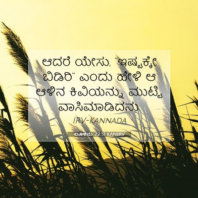 Picture 07 - ಲೂಕನು 22:51 KANIRV - ಆದರೆ ಯೇಸು, - Bible Verse Picture