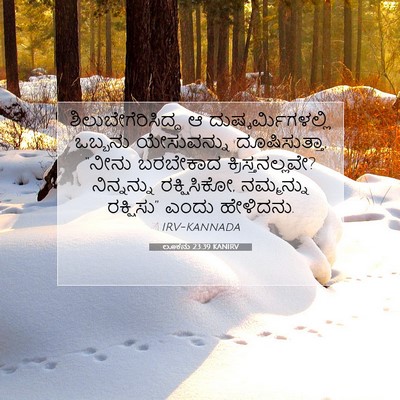 Picture 07 - ಲೂಕನು 23:39 KANIRV - ಶಿಲುಬೇಗೆರಿಸಿದ್ದ ಆ - Bible Verse Picture