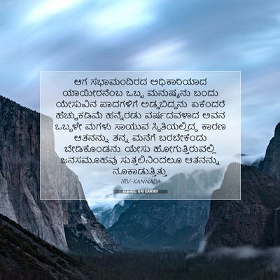 Picture 07 - ಲೂಕನು 8:41 KANIRV - ಆಗ ಸಭಾಮಂದಿರದ - Bible Verse Picture