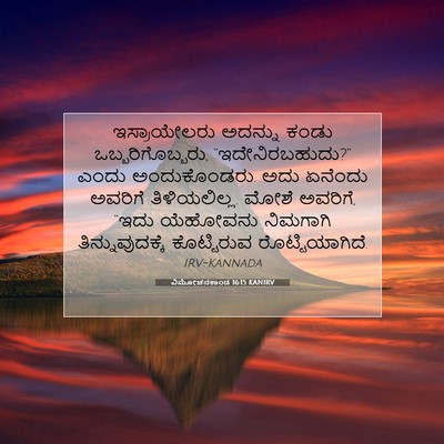 Picture 07 - ವಿಮೋಚನಕಾಂಡ 16:15 KANIRV - ಇಸ್ರಾಯೇಲರು ಅದನ್ನು - Bible Verse Picture