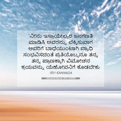 Picture 07 - ವಿಮೋಚನಕಾಂಡ 30:12 KANIRV - “ನೀನು ಇಸ್ರಾಯೇಲ್ಯರ - Bible Verse Picture