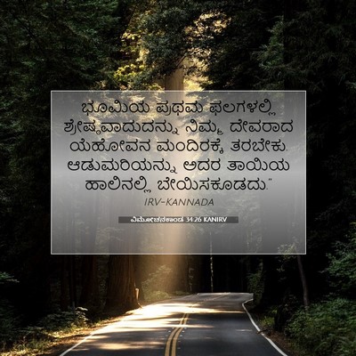 Picture 07 - ವಿಮೋಚನಕಾಂಡ 34:26 KANIRV - ಭೂಮಿಯ ಪ್ರಥಮ - Bible Verse Picture
